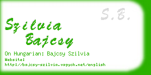 szilvia bajcsy business card